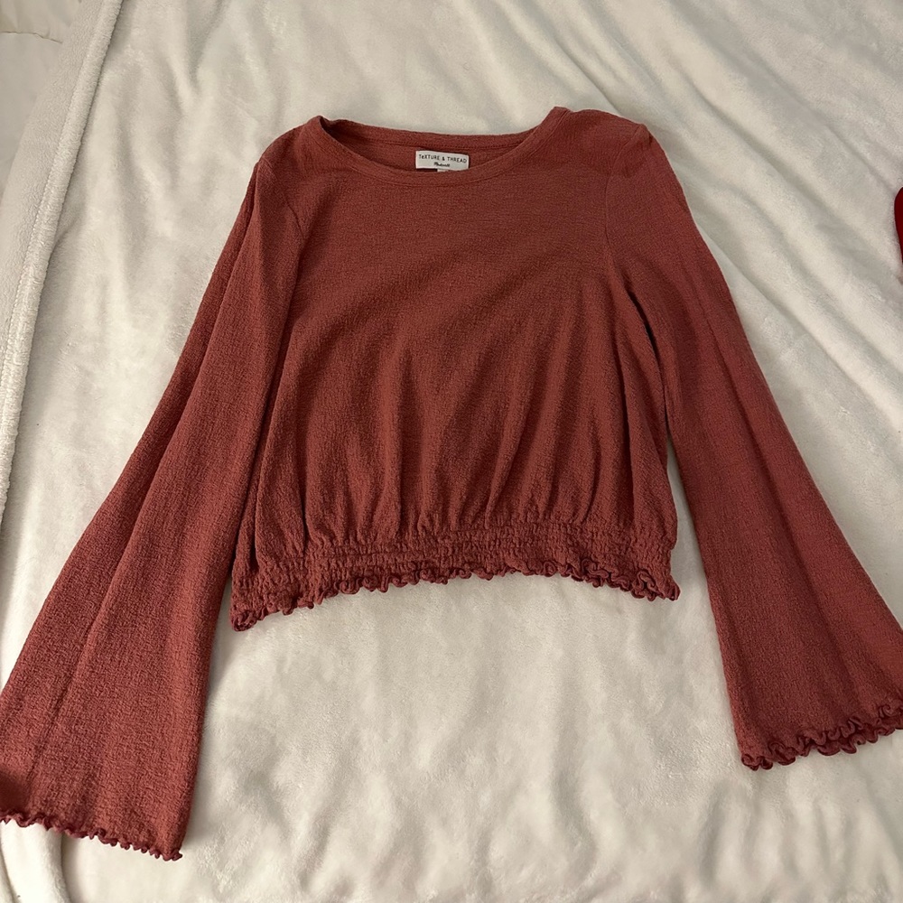 Mauve Madewell top with flare sleeves